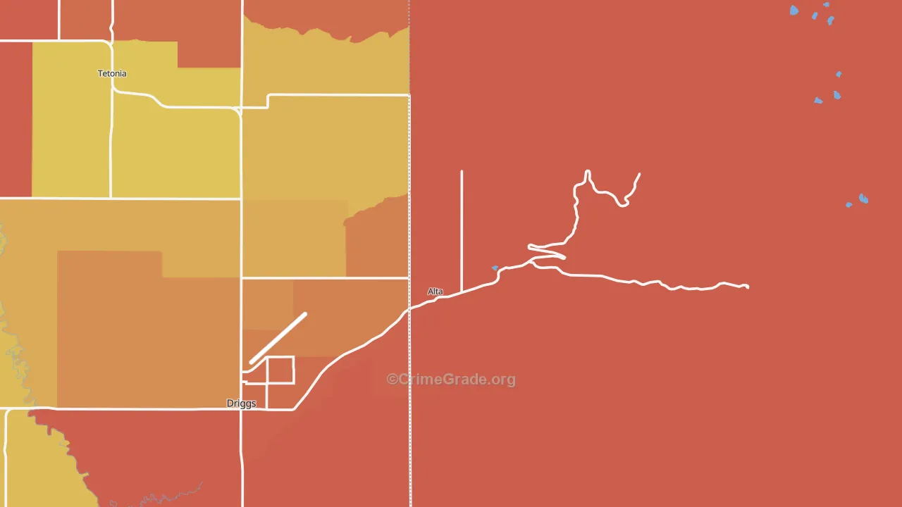 83414, WY Map of Vehicle Theft Rates