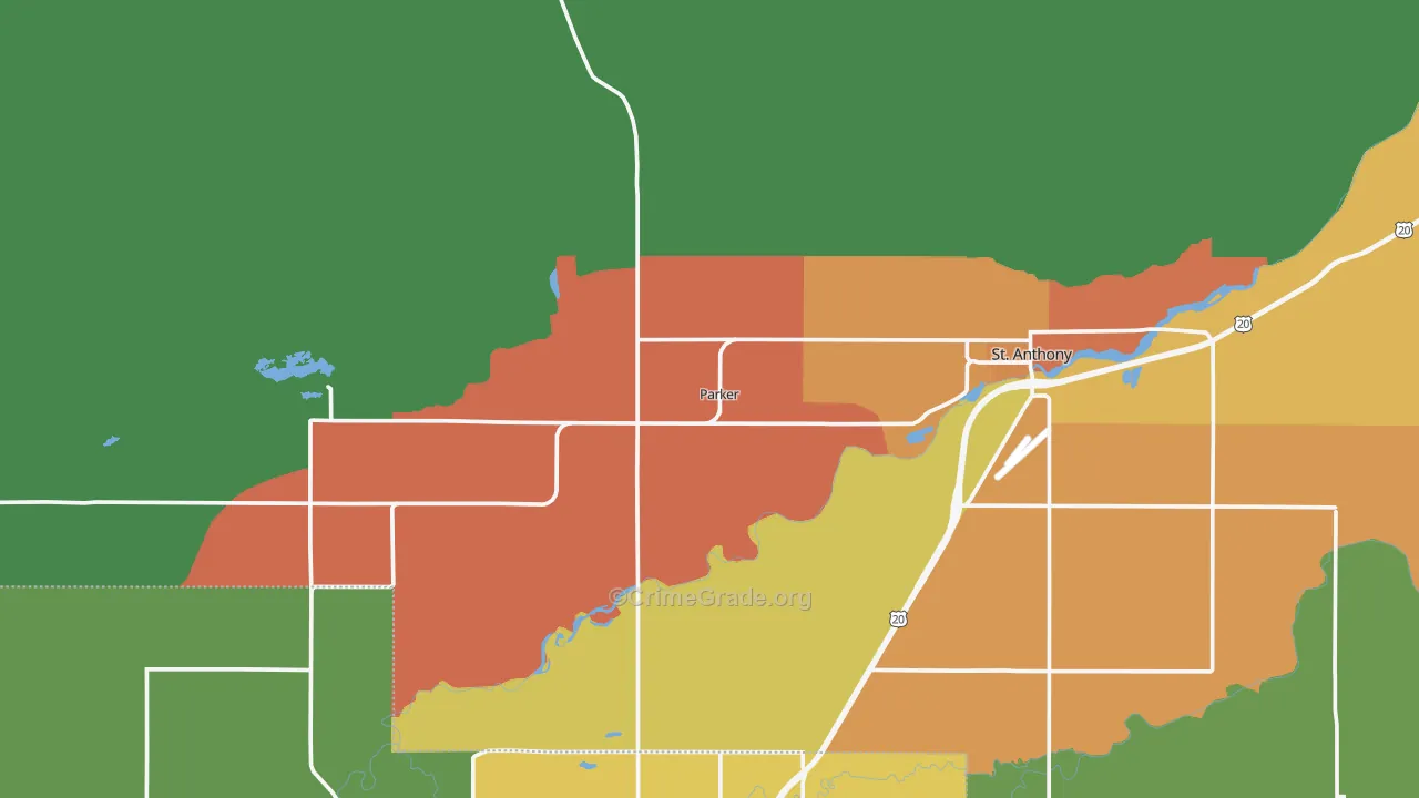 83438, ID Map of Vehicle Theft Rates