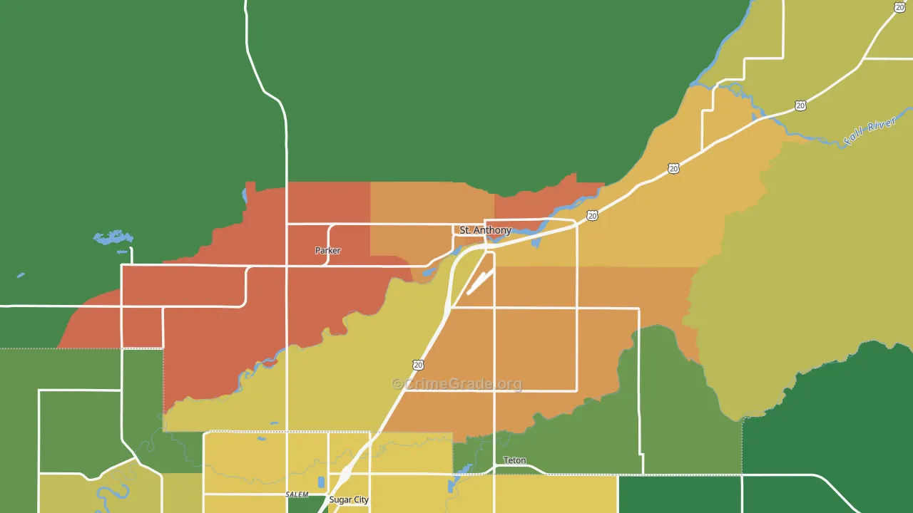 83445, ID Map of Vehicle Theft Rates