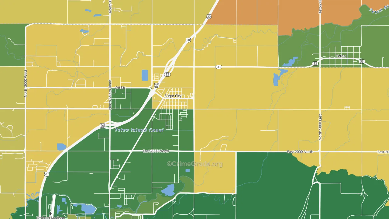 83448, ID Map of Vehicle Theft Rates