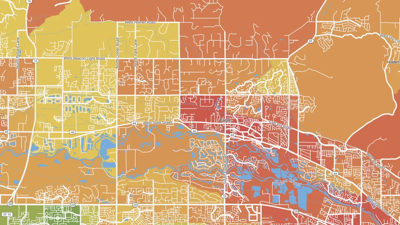 83616, ID Map of Vehicle Theft Rates