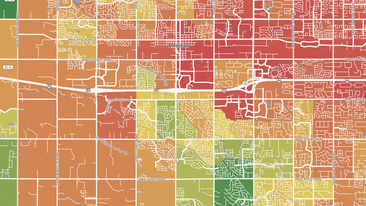 83642, ID Map of Vehicle Theft Rates