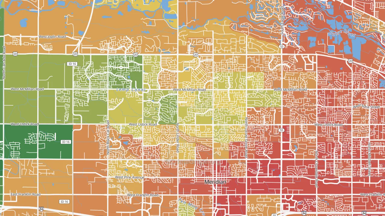 83646, ID Map of Vehicle Theft Rates