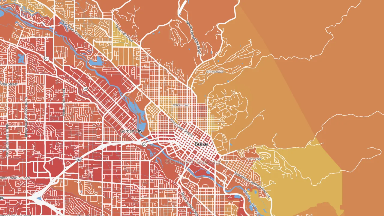 83702, ID Map of Vehicle Theft Rates