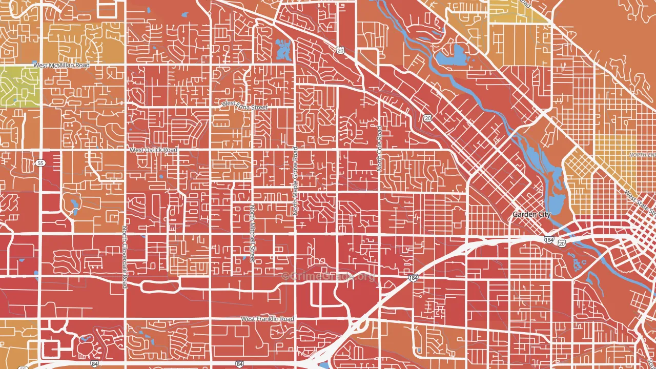 83704, ID Map of Vehicle Theft Rates