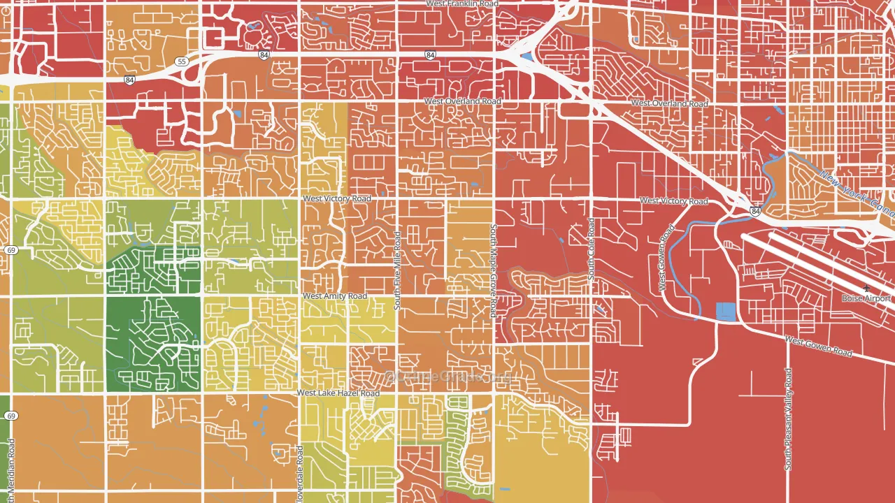 83709, ID Map of Vehicle Theft Rates
