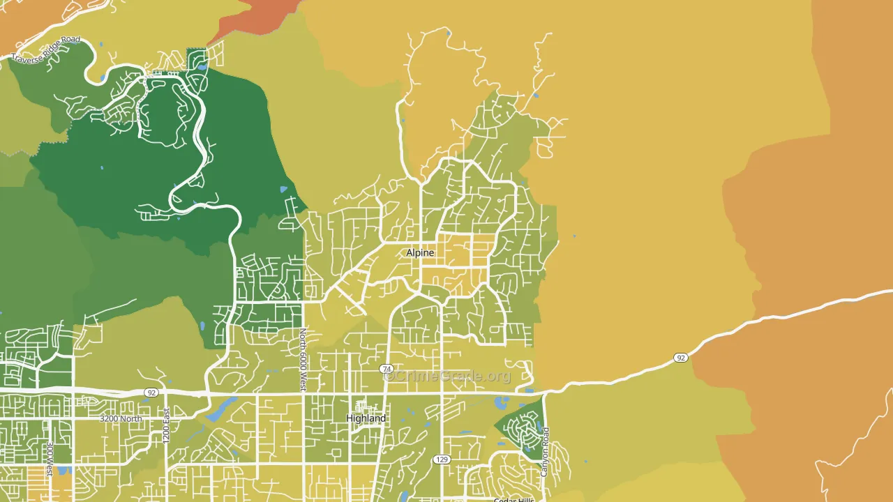 84004, UT Map of Vehicle Theft Rates