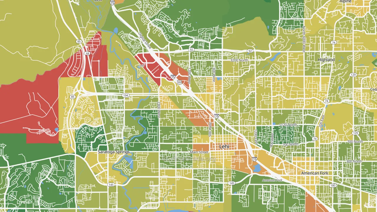 84043, UT Map of Vehicle Theft Rates
