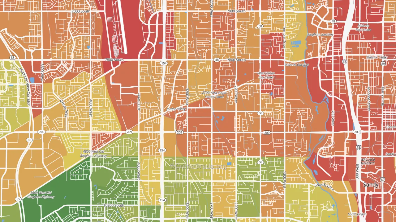 84088, UT Map of Vehicle Theft Rates