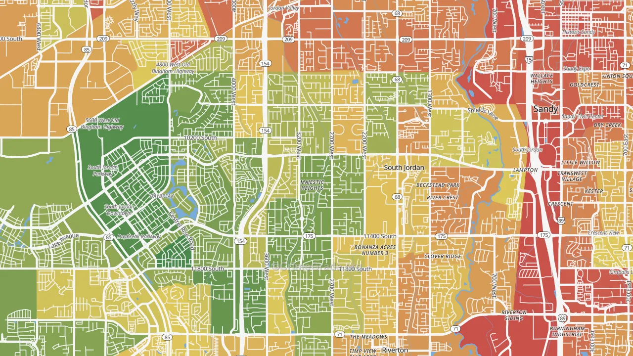 84095, UT Map of Vehicle Theft Rates