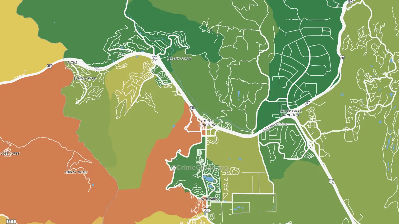 84098, UT Map of Vehicle Theft Rates