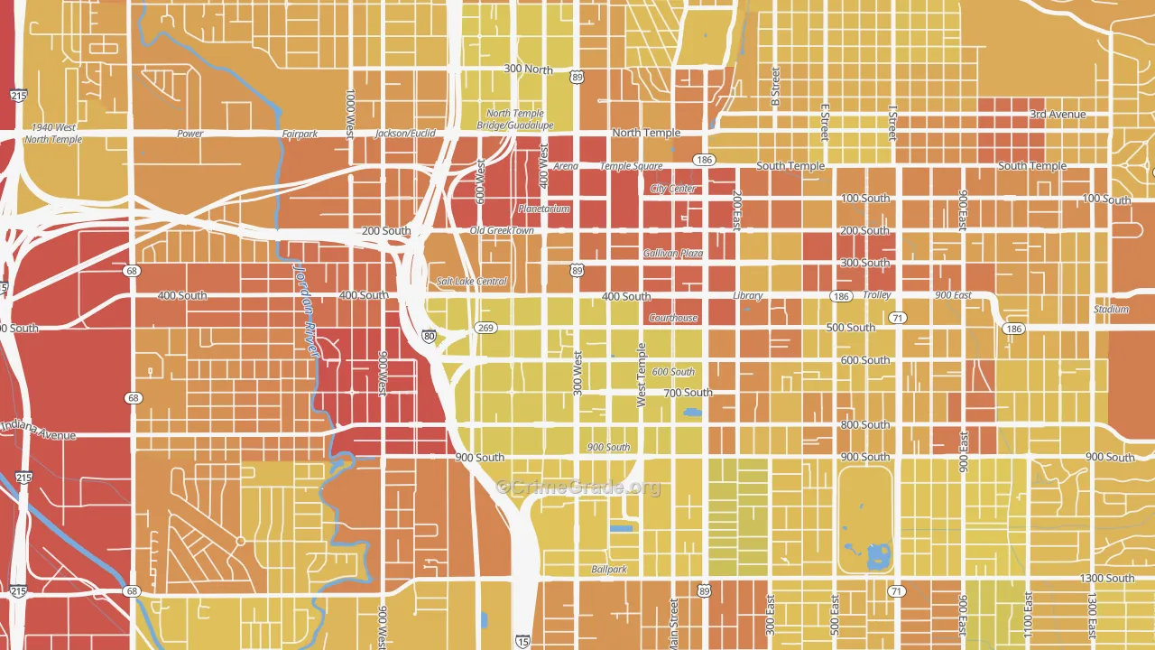 84101, UT Map of Vehicle Theft Rates