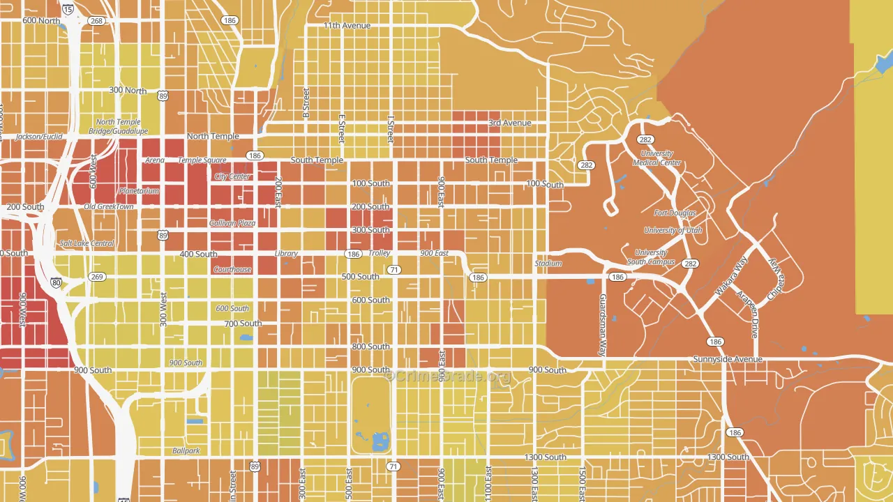 84102, UT Map of Vehicle Theft Rates