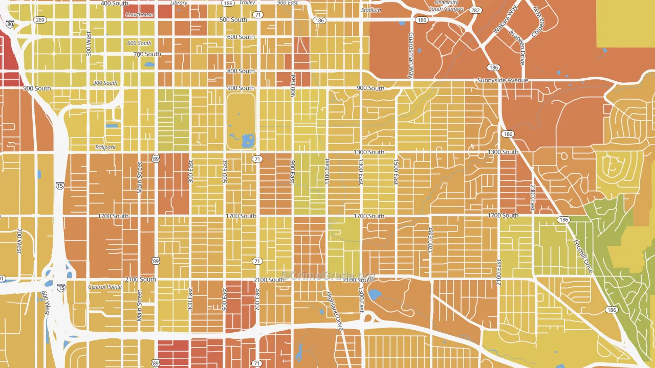 84105, UT Map of Vehicle Theft Rates