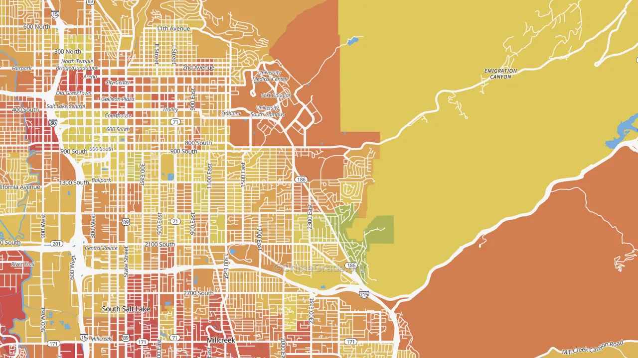 84108, UT Map of Vehicle Theft Rates