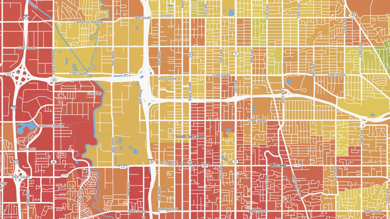 84115, UT Map of Vehicle Theft Rates