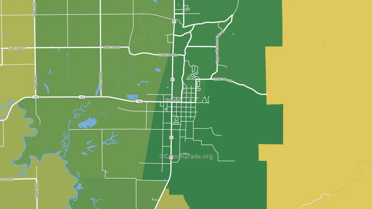 84333, UT Map of Vehicle Theft Rates