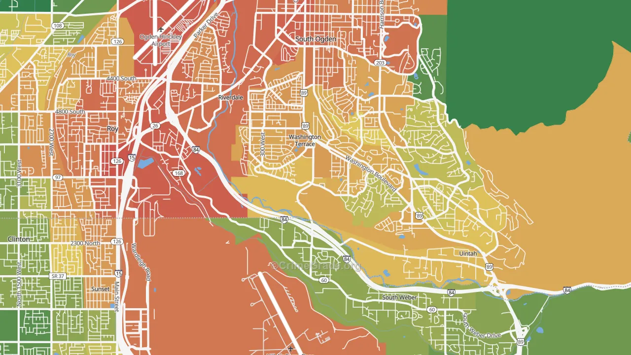 84405, UT Map of Vehicle Theft Rates