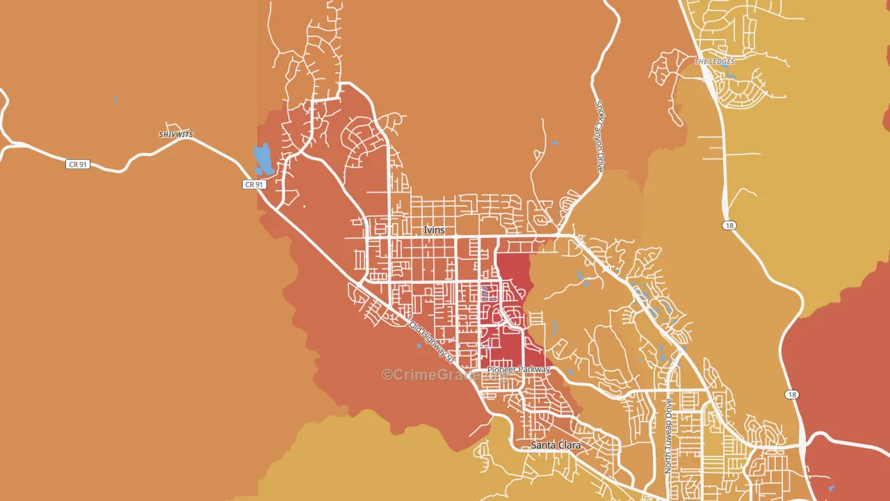 84738, UT Map of Vehicle Theft Rates