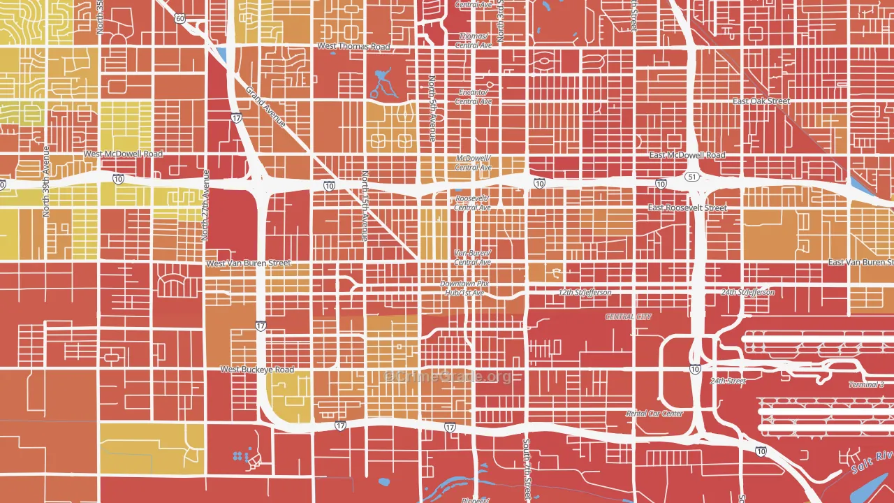 85003, AZ Map of Vehicle Theft Rates