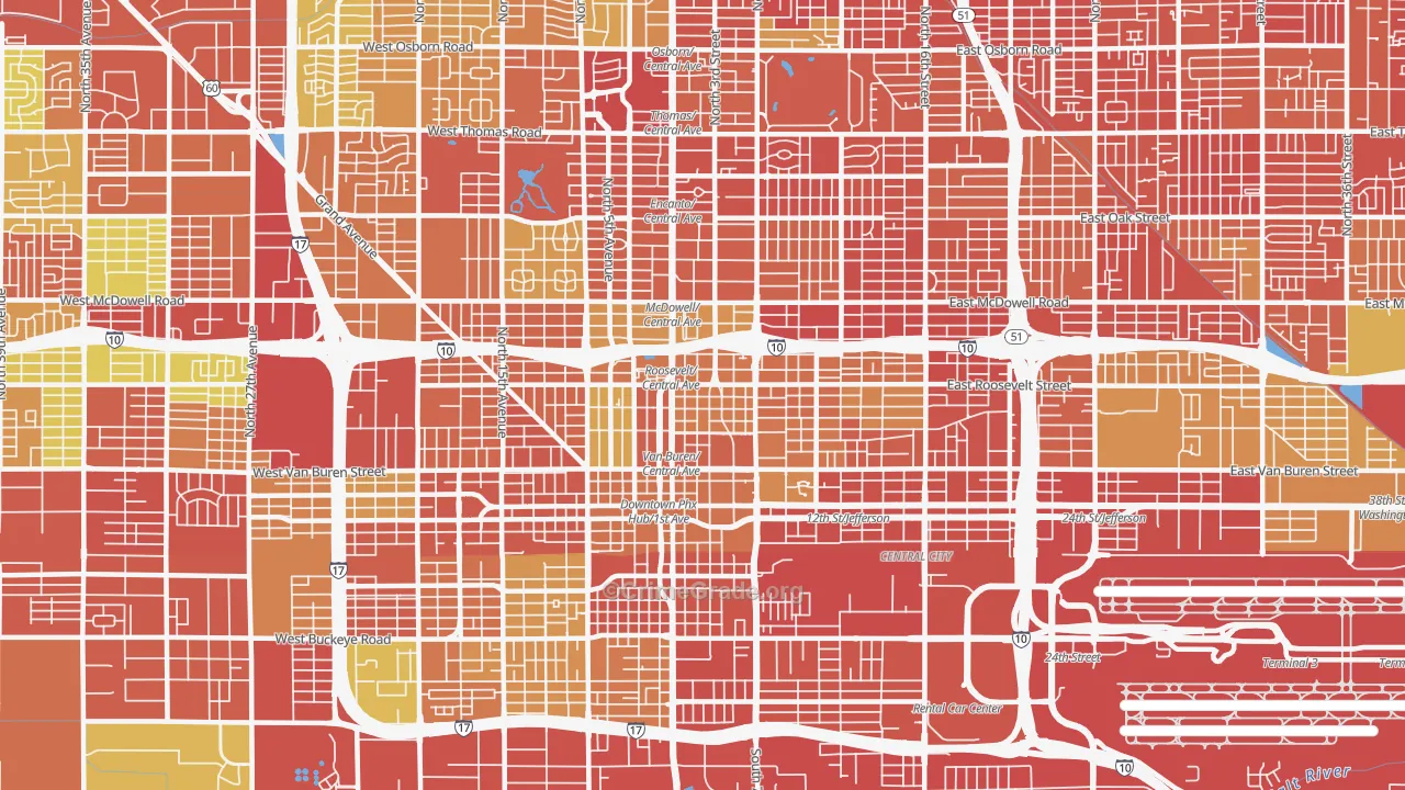 85004, AZ Map of Vehicle Theft Rates