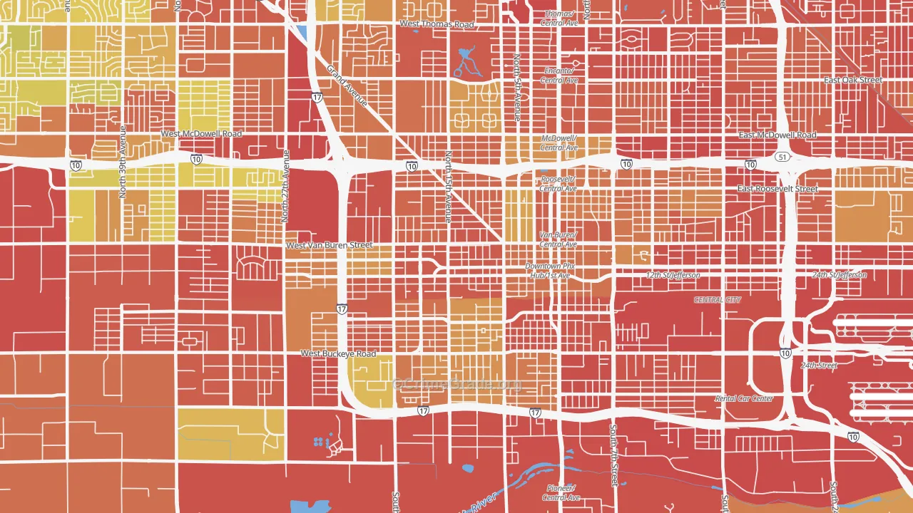 85007, AZ Map of Vehicle Theft Rates