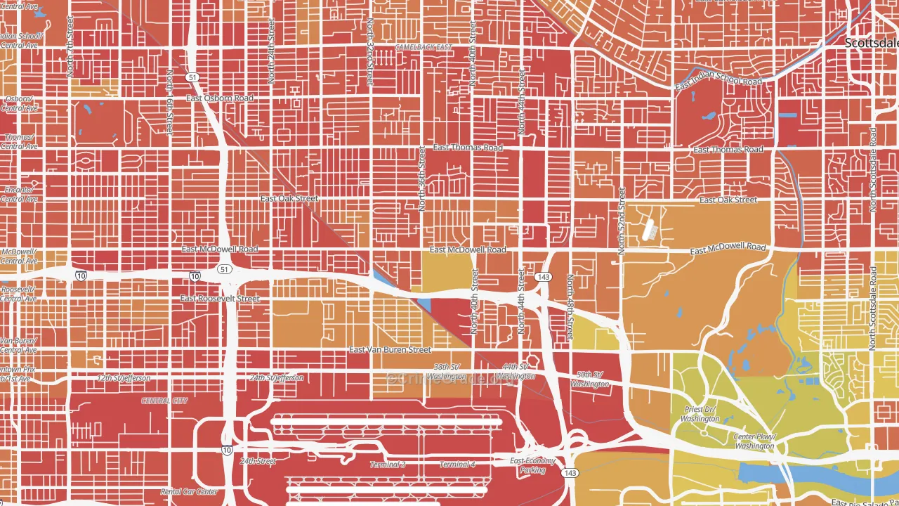 85008, AZ Map of Vehicle Theft Rates