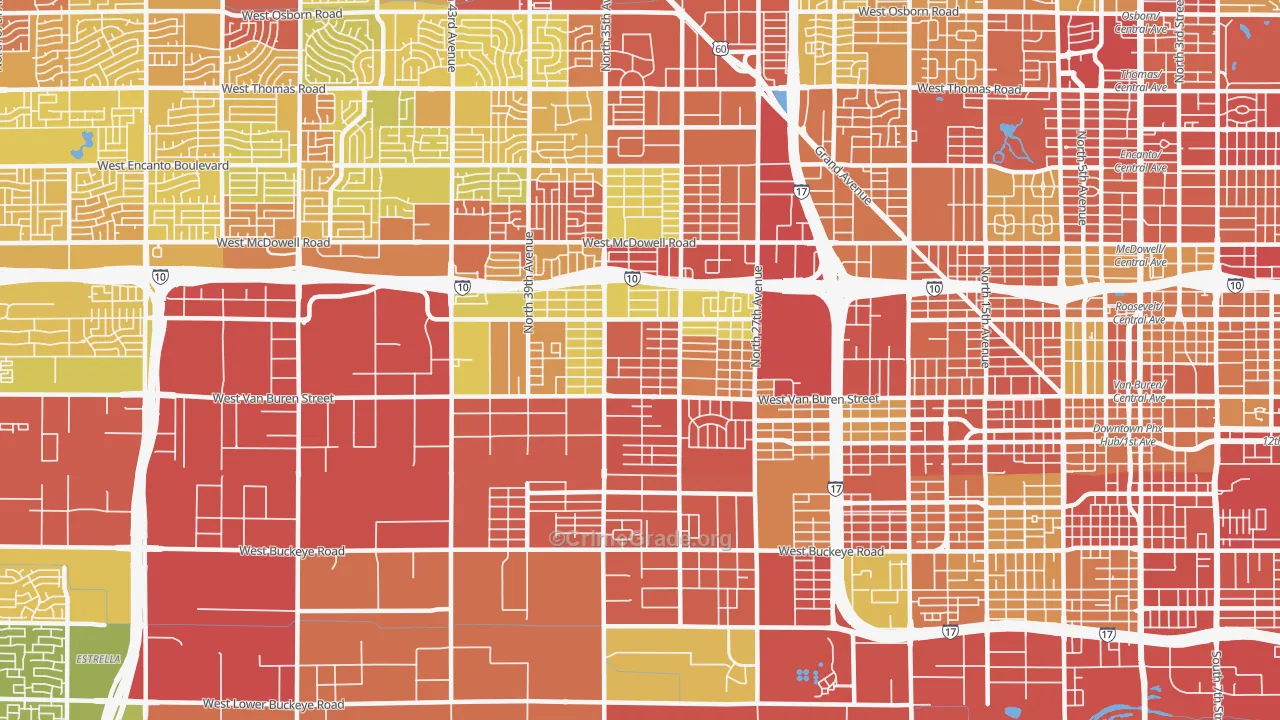 85009, AZ Map of Vehicle Theft Rates