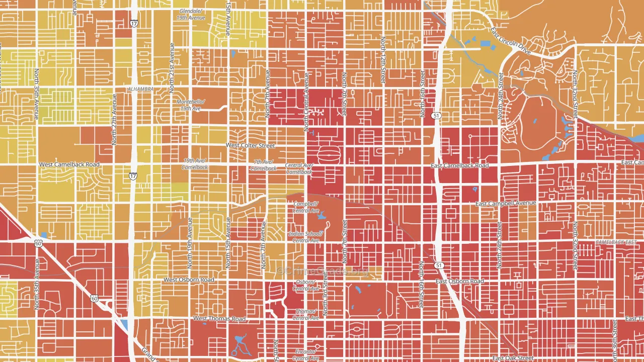 85012, AZ Map of Vehicle Theft Rates