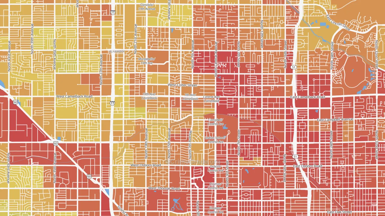 85013, AZ Map of Vehicle Theft Rates