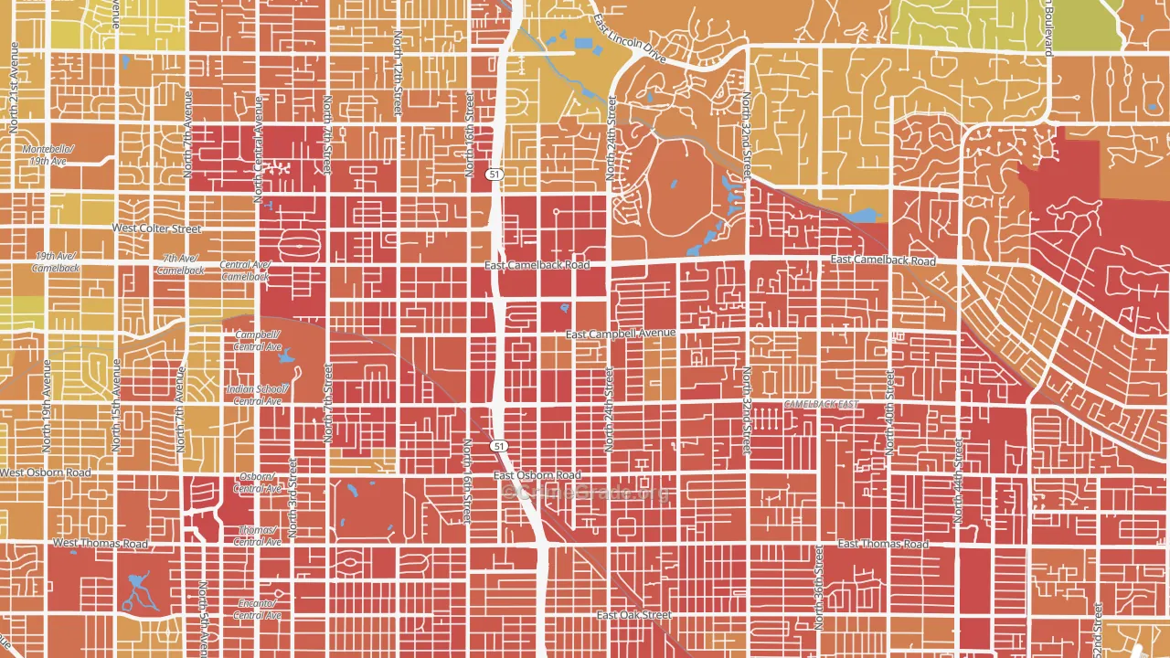 85016, AZ Map of Vehicle Theft Rates