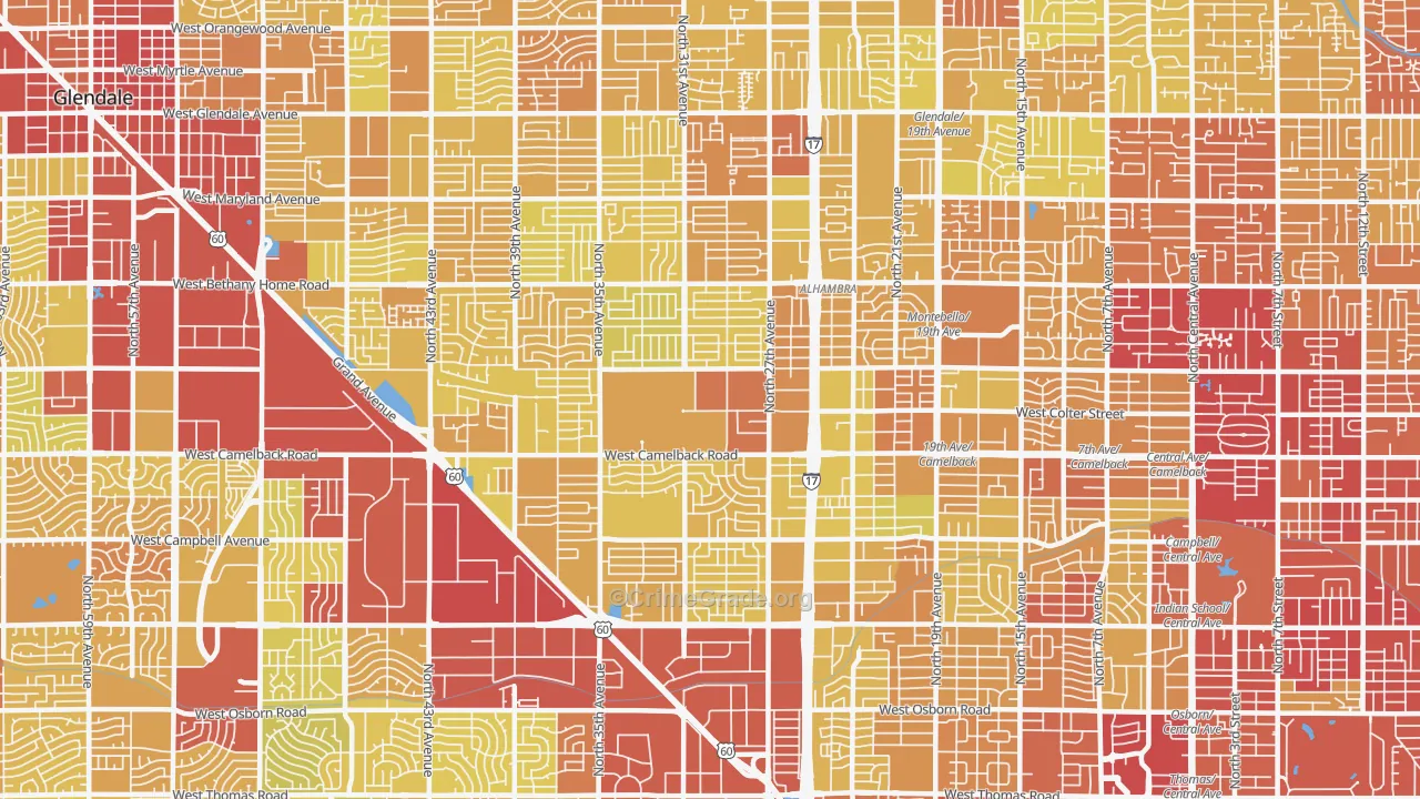 85017, AZ Map of Vehicle Theft Rates