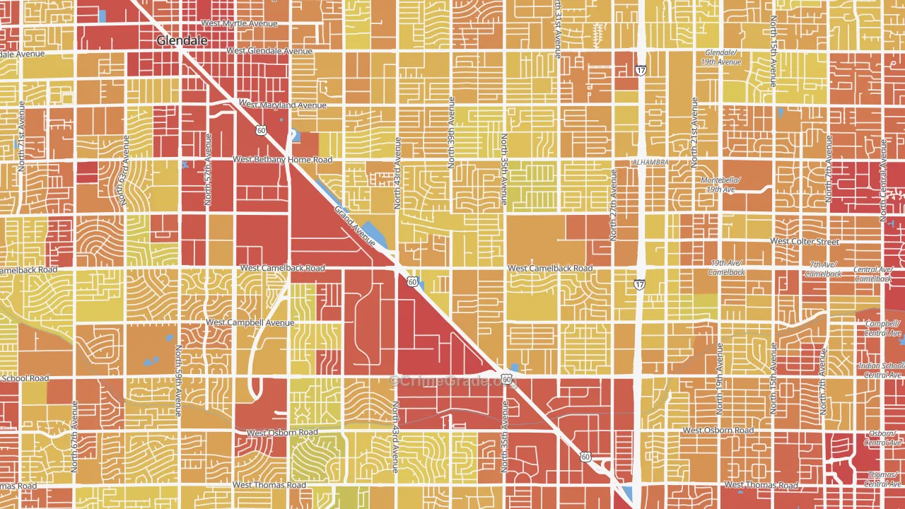 85019, AZ Map of Vehicle Theft Rates