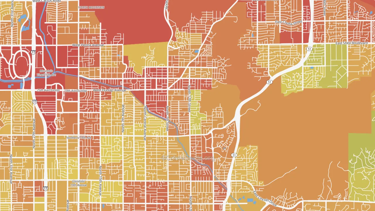 85020, AZ Map of Vehicle Theft Rates