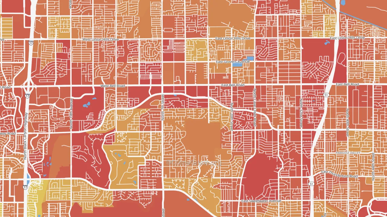 85022, AZ Map of Vehicle Theft Rates