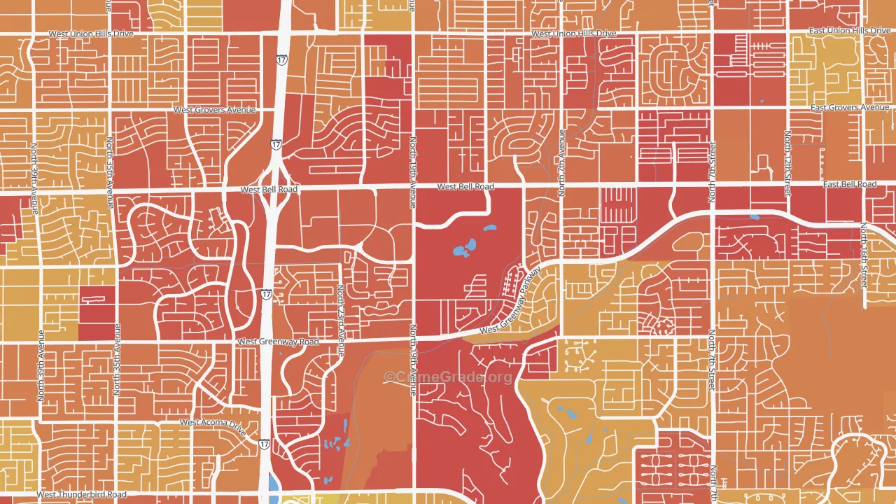85023, AZ Map of Vehicle Theft Rates