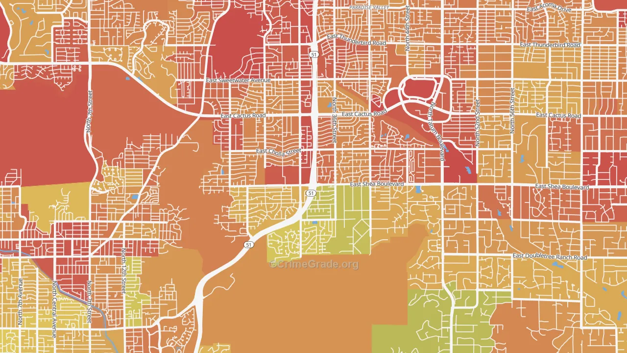 85028, AZ Map of Vehicle Theft Rates