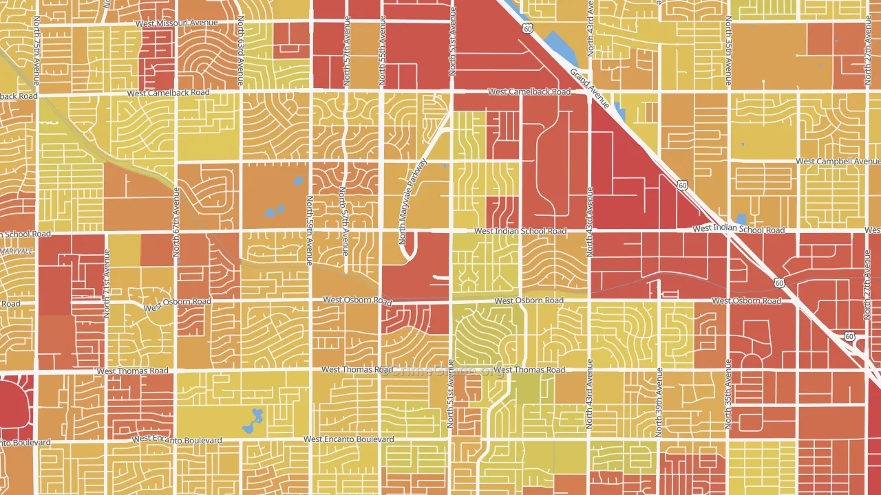 85031, AZ Map of Vehicle Theft Rates