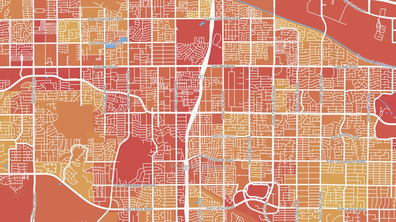 85032, AZ Map of Vehicle Theft Rates