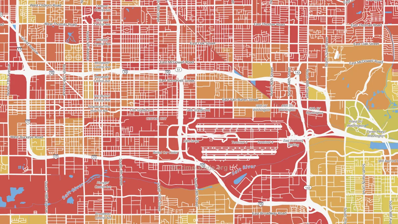 85034, AZ Map of Vehicle Theft Rates