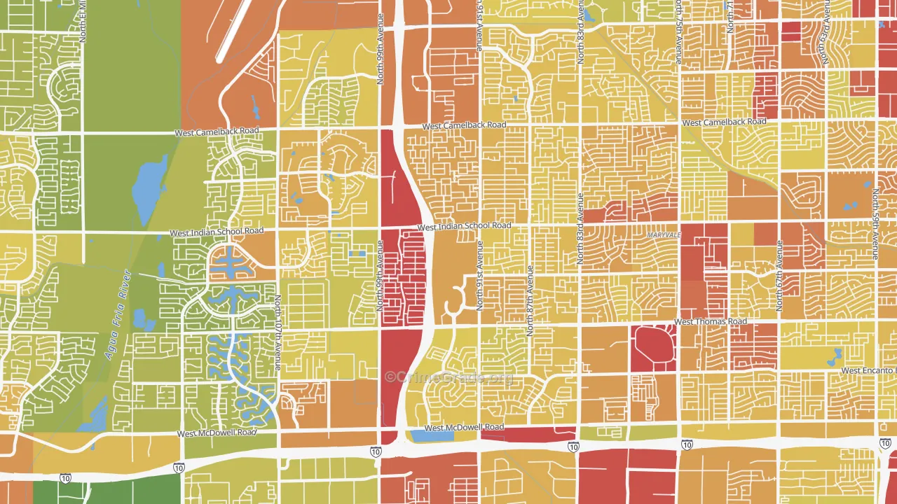 85037, AZ Map of Vehicle Theft Rates