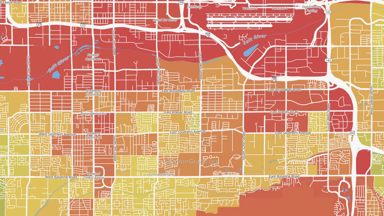85040, AZ Map of Vehicle Theft Rates