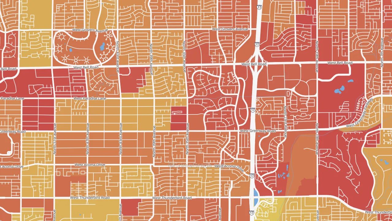 85053, AZ Map of Vehicle Theft Rates