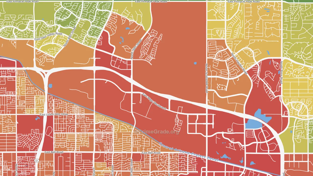85054, AZ Map of Vehicle Theft Rates