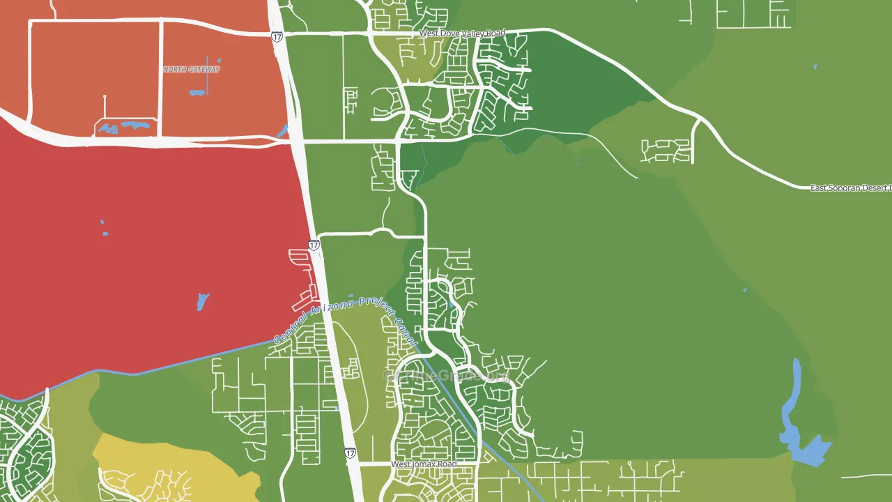 85085, AZ Map of Vehicle Theft Rates