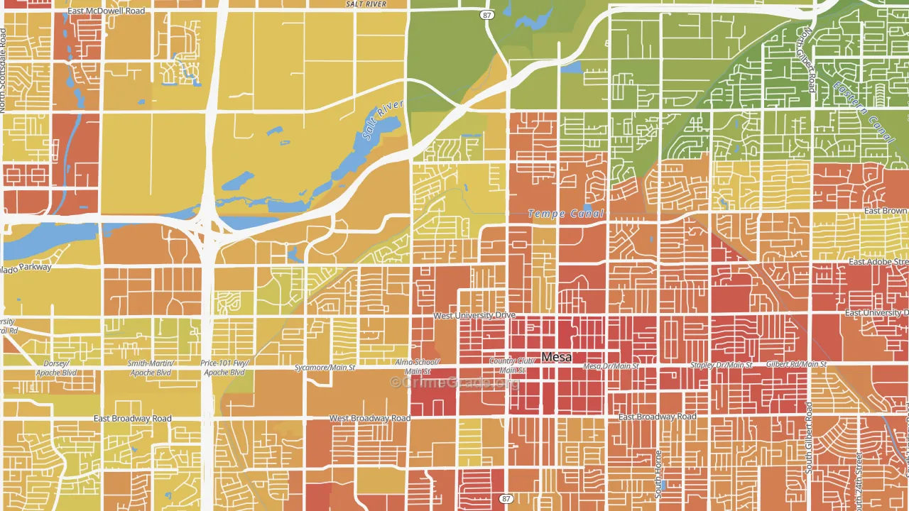 85201, AZ Map of Vehicle Theft Rates