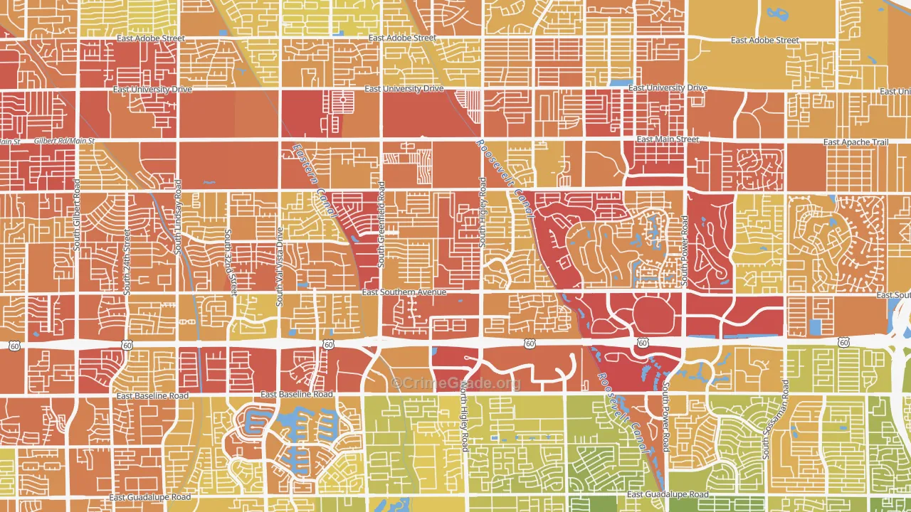 85206, AZ Map of Vehicle Theft Rates