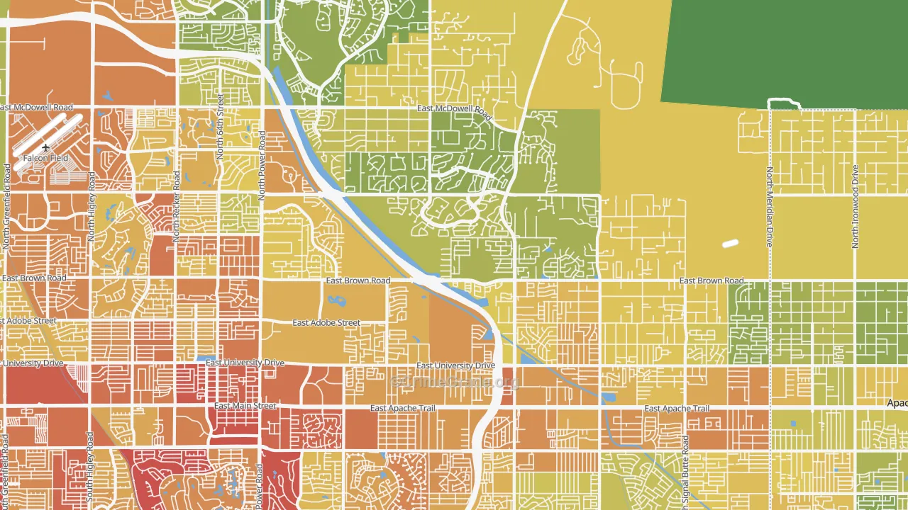 85207, AZ Map of Vehicle Theft Rates