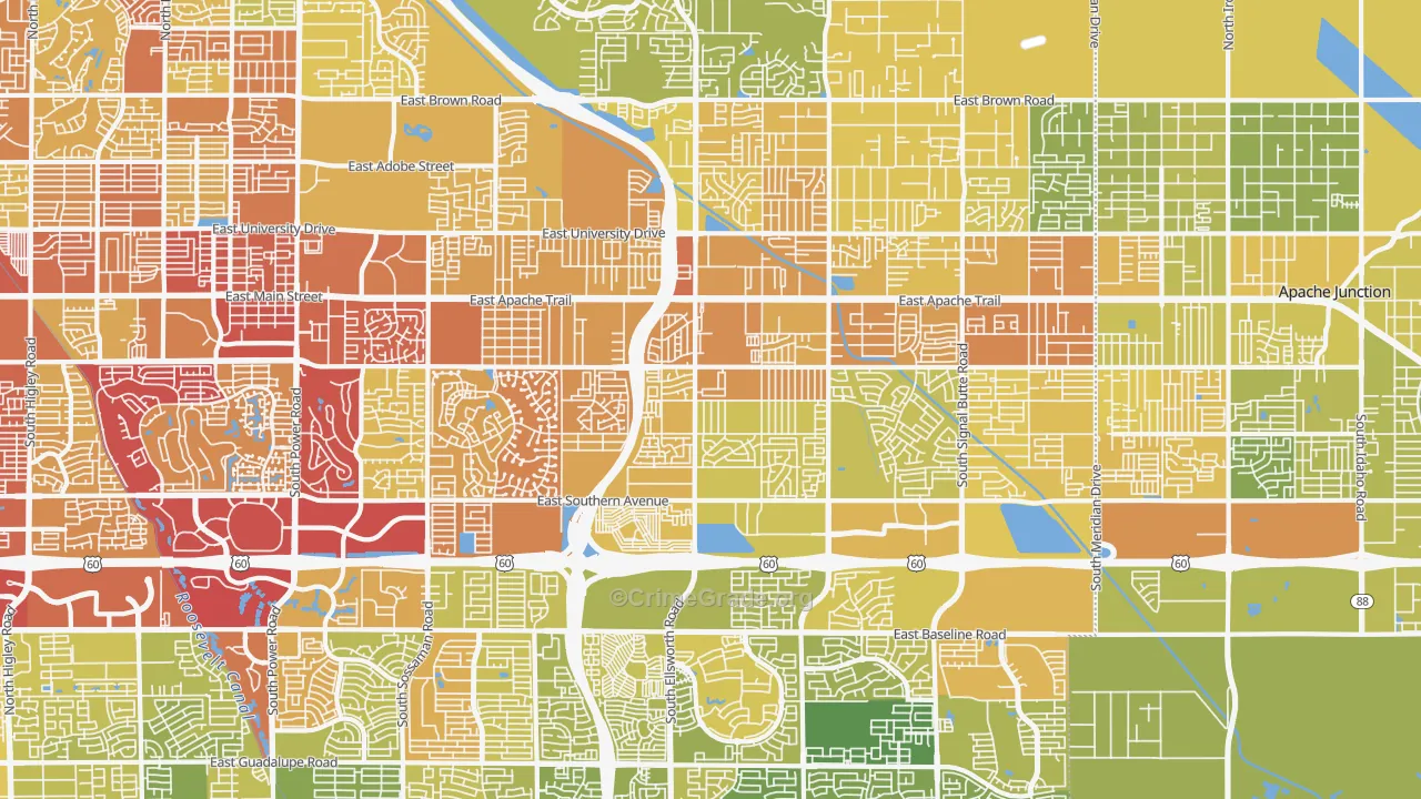 85208, AZ Map of Vehicle Theft Rates