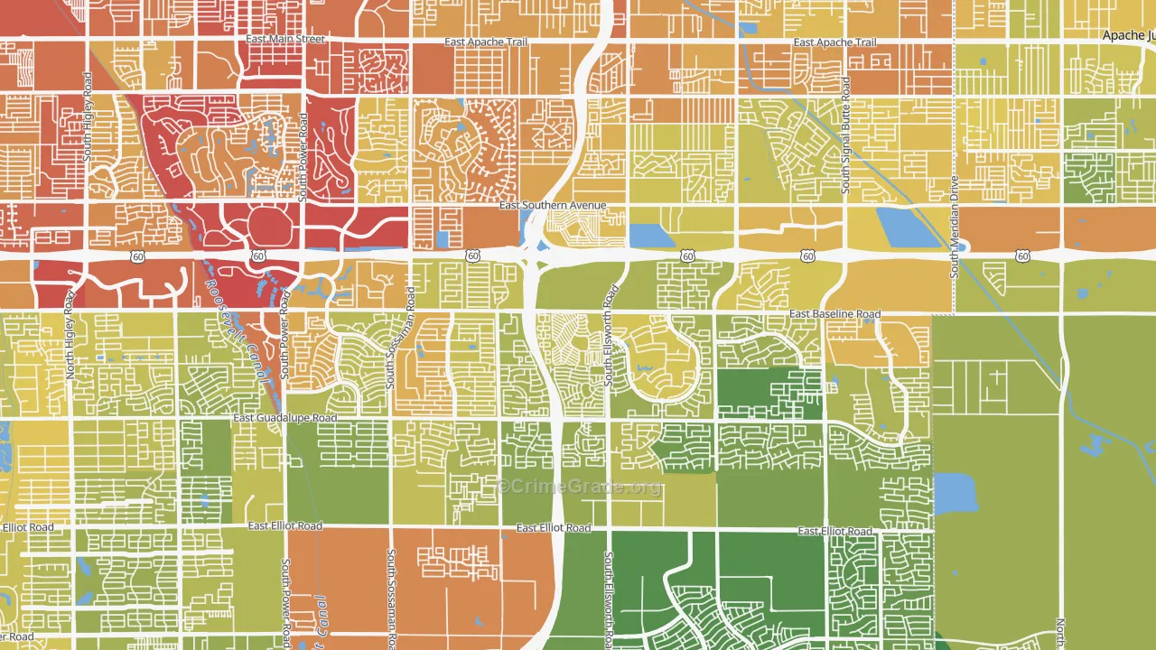 85209, AZ Map of Vehicle Theft Rates
